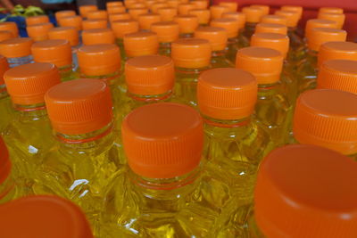 Full frame shot of multi colored bottles