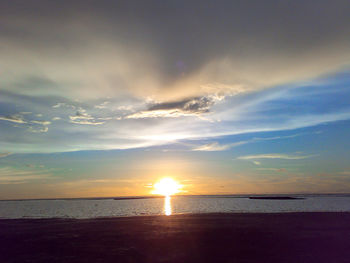 Scenic view of sunset over sea