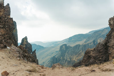 Scenic view of mountains against sky