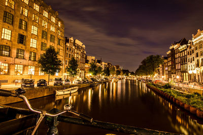 Canal amidst buildings in city