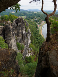 Scenic view of rocks against sky