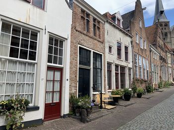 Low angle view of buildings in city