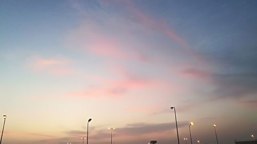 Low angle view of cloudy sky during sunset