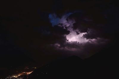 Low angle view of sky at night