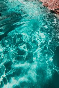 High angle view of swimming pool in sea