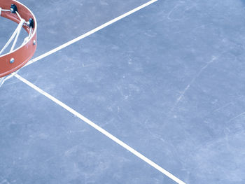 High angle view of basketball court