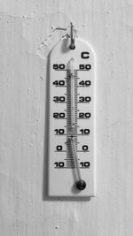 Close-up of information sign on wall