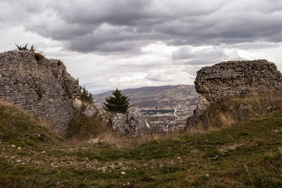 Norman castle of civita superiore. the village of civita superiore in bojano