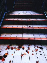 High angle view of staircase on building