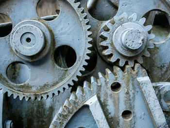 Close-up of gears in machine