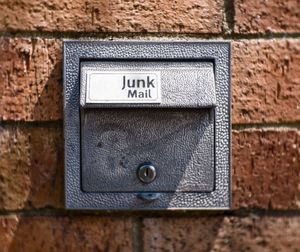 Close-up of mailbox on wall