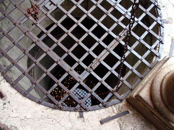 Close-up of umbrella on the wall