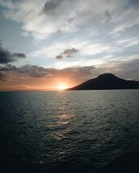 Scenic view of sea at sunset