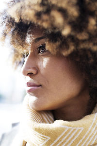 Close-up of thoughtful woman looking away