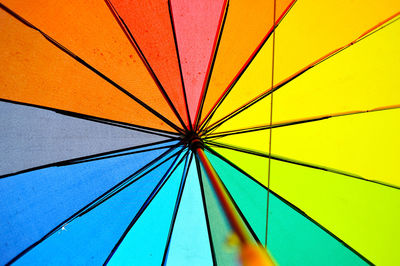 Low angle view of multi colored umbrella