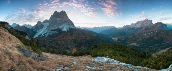 Scenic view of mountains against sky