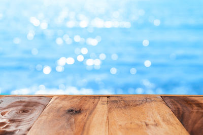 Close-up of swimming pool against sea