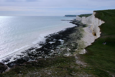 White chalk cliffs, seven sisters national park. eastbourne, east sussex, england