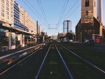 Road in city against sky