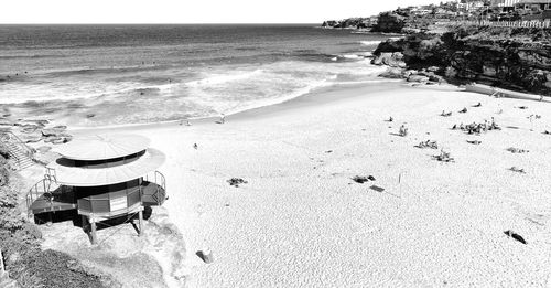 High angle view of beach against sky