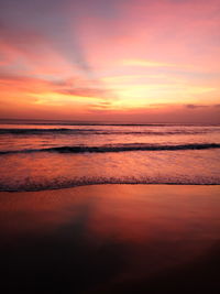 Scenic view of sea during sunset