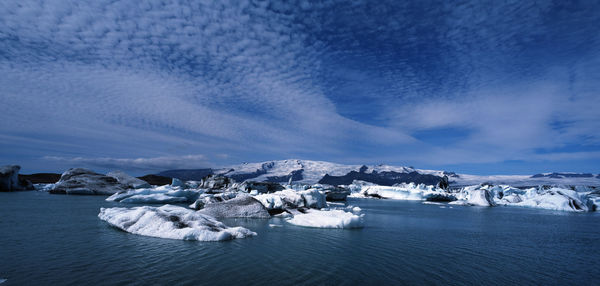 The glacier lagoon jokulsarlon in south east iceland
