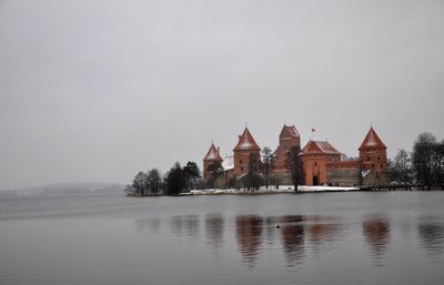 Trakai island castle in water