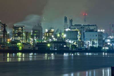 Night view of keihin industrial area