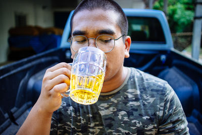 Mexican drinking beer