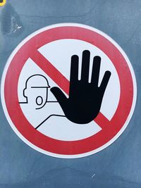 Close-up of road sign