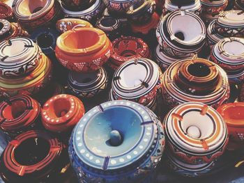 High angle view of multi colored for sale in market