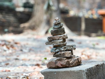 Stack of stones on rock