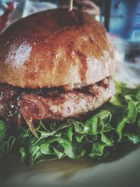 Close-up of burger