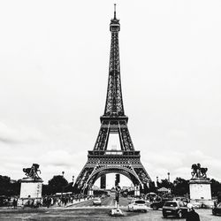 Low angle view of eiffel tower