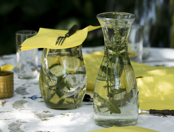 Close-up of drink on table