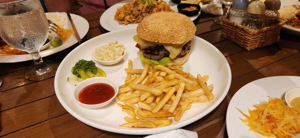 Close-up of food on table