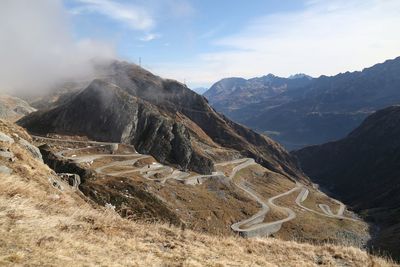 Scenic view of mountains against sky