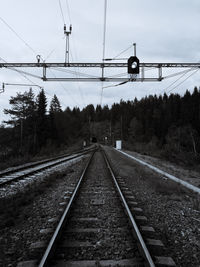 Railroad tracks against sky