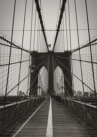 Low angle view of suspension bridge