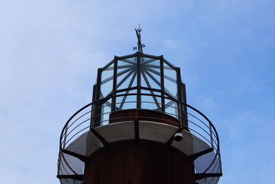 Low angle view of water tower against sky