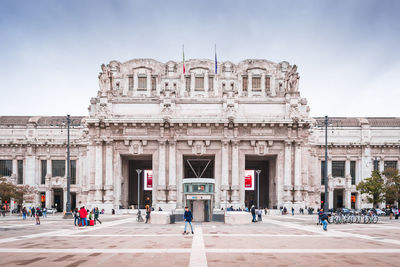 Group of people in front of building