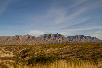 Scenic view of mountains against sky