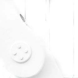 High angle view of pendant lights in bathroom