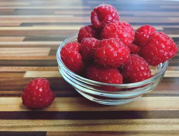 Close-up of strawberries in bowl