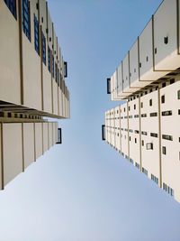 Low angle view of buildings against clear sky