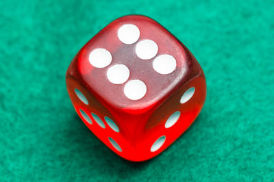 Close-up of crystal ball on table