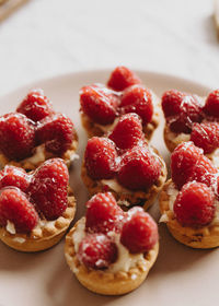 Plate of raspberry mini cakes