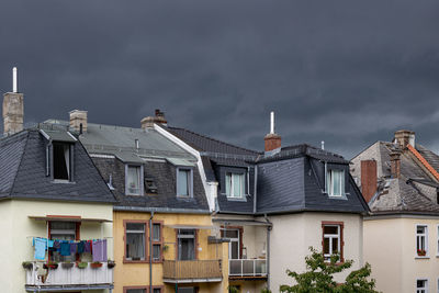 Low angle view of buildings against sky