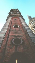 Low angle view of building against clear sky