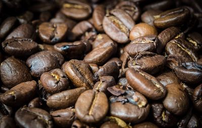 Full frame shot of roasted coffee beans